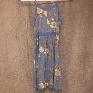 Girls Blue Floral Dress SZ: L (10/12)